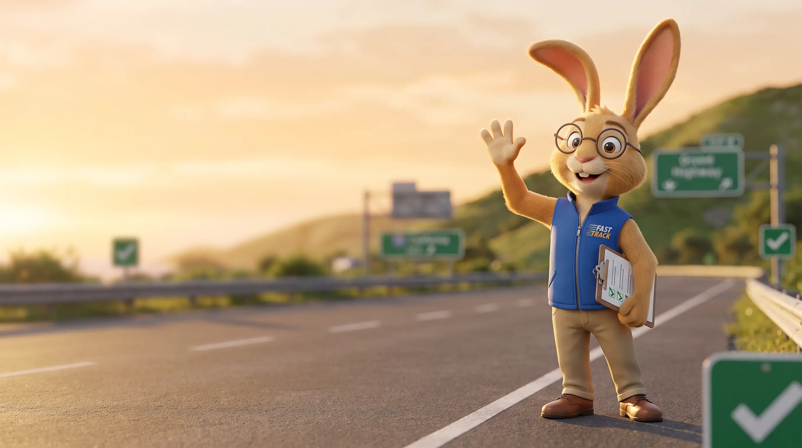 Course Guide hare welcoming students to online traffic school